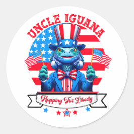 Adesivo Curioso 4 de julho iguana patriótica Button