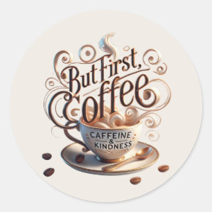 Adesivo Curioso adicionar seu compro de café de texto