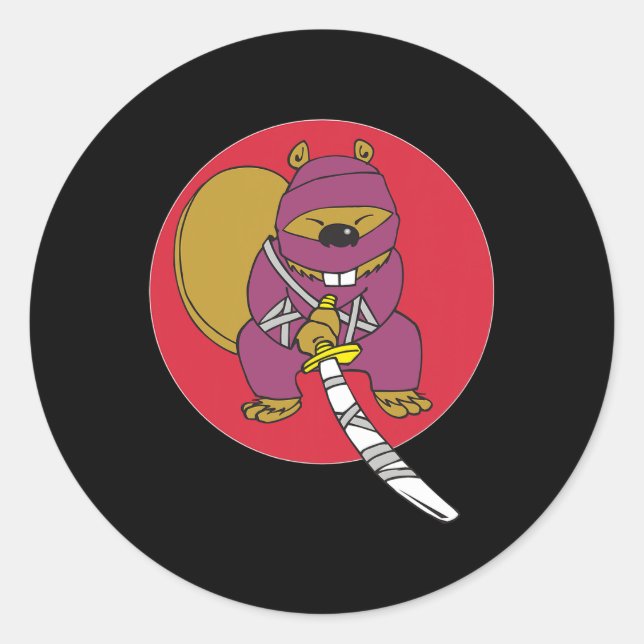 Adesivo Curioso Beaver. Ninja Beaver (Frente)