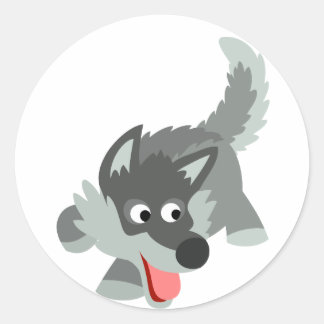 Adesivo Curioso desenho animado Wolf Sticker
