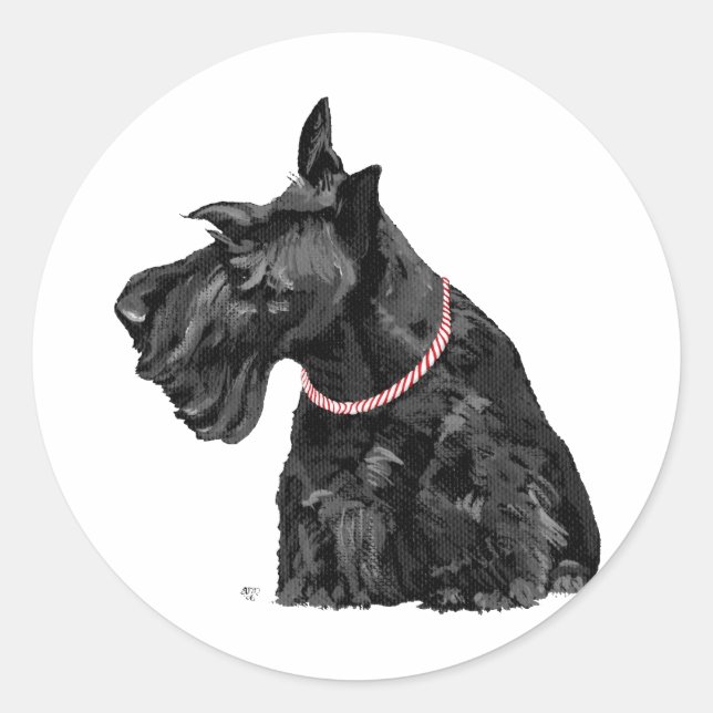 Adesivo Curioso Scottish Terrier (Frente)