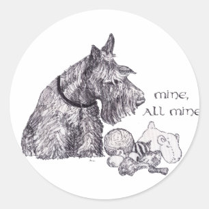 Adesivo Curioso Terrier Escocês Meu, tudo Meu