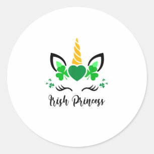Adesivo Curioso Unicorn Face Shamrock Irish Princess Rua P