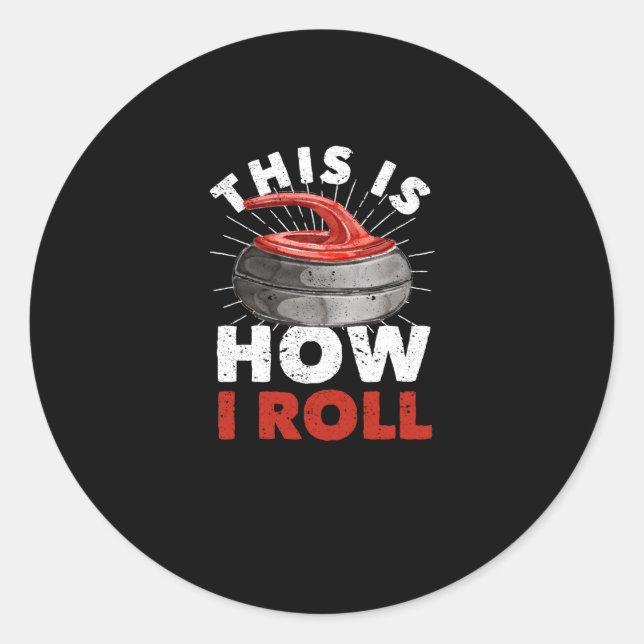 Adesivo Curling Player Fan Winter Sports Curler (Frente)