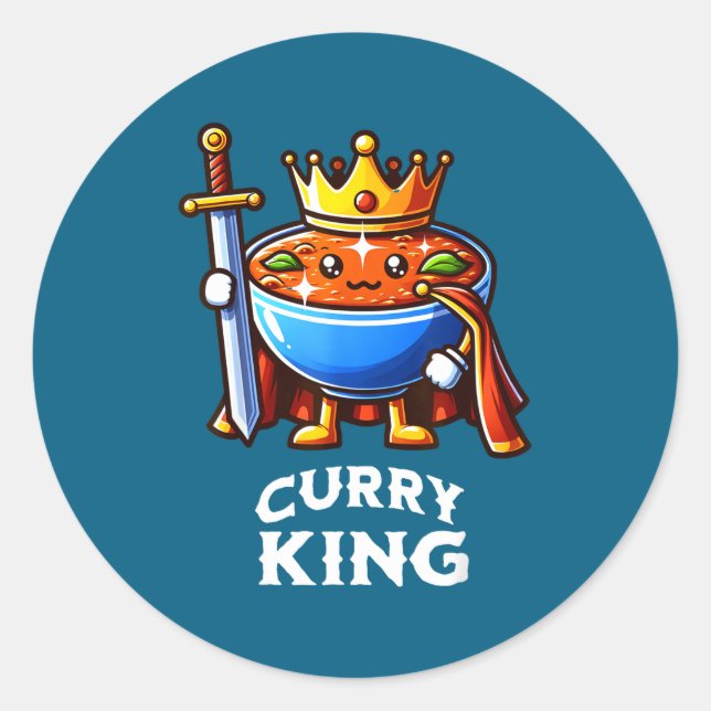 Adesivo Curry King Funny Quote Curry Indian Food Lover  (Frente)