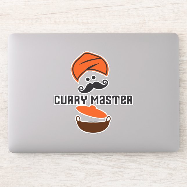 Adesivo Curry Master, Cozinhar de amor, Comida quente pica (Computador)