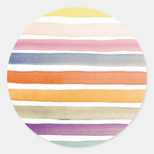 Adesivo Cursos pintados mão da escova da aguarela,