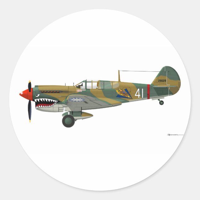 Adesivo Curtiss P-40 Warhawk (Frente)