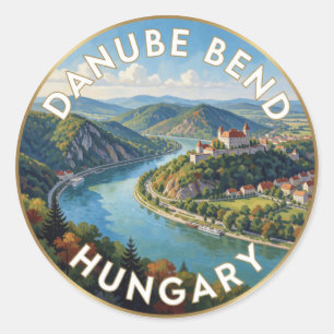 Adesivo Curva do Danúbio Visegrad Hungria Paisagem Viagens