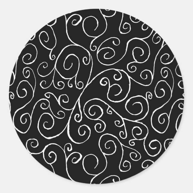 Adesivo Curvas de Rolagem Brancas em Preto (Frente)