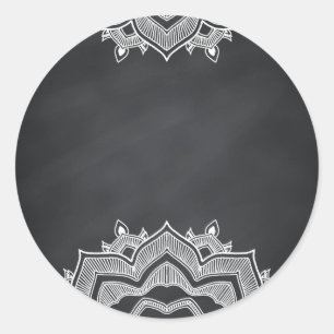 Adesivo Curvas Faux Chalkboard de Vazio Floral Personaliza