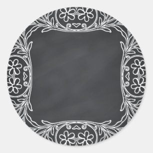 Adesivo Curvas Faux Chalkboard de Vazio Floral Personaliza