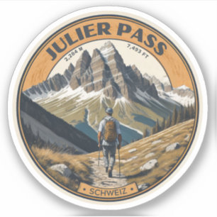 Adesivo Curvas fechadas de Julier Pass, montanhas alpinas