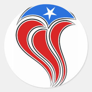 Adesivo Curvy Porto Rico Flag Design