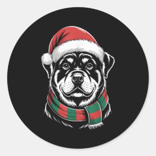 Adesivo Custo de Natal do Rottweiler Dog Xmas Santa Hat