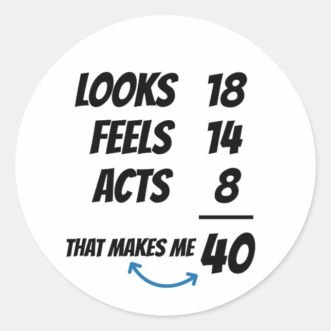 Adesivo Custom Age Equation Funny Personalized Birthday  (Frente)