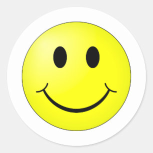 Adesivo Custom Background Color Yellow Happy Face Sticker