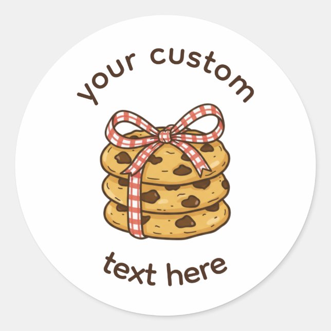 Adesivo Custom Bakery Label Sticker | Cottage Bow Bake (Frente)