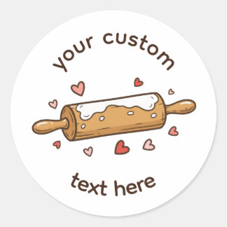 Adesivo Custom Bakery Label Sticker | Rolling Pin Bake