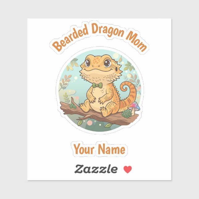 Adesivo Custom Bearded Dragon Mom Sticker (Folha)