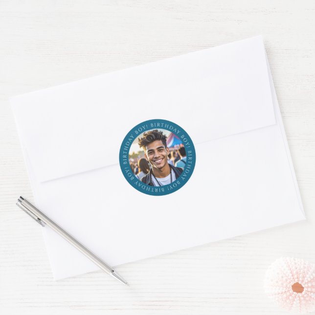 Adesivo Custom Birthday Boy Photo Envelope Seal Sticker  (Envelope)