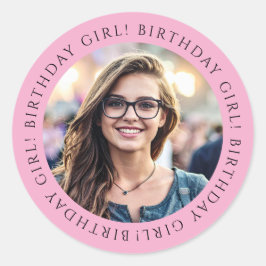 Adesivo Custom Birthday Girl Photo Envelope Seal Sticker 