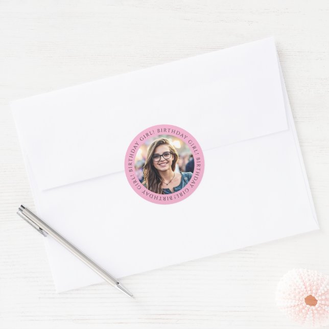 Adesivo Custom Birthday Girl Photo Envelope Seal Sticker  (Envelope)