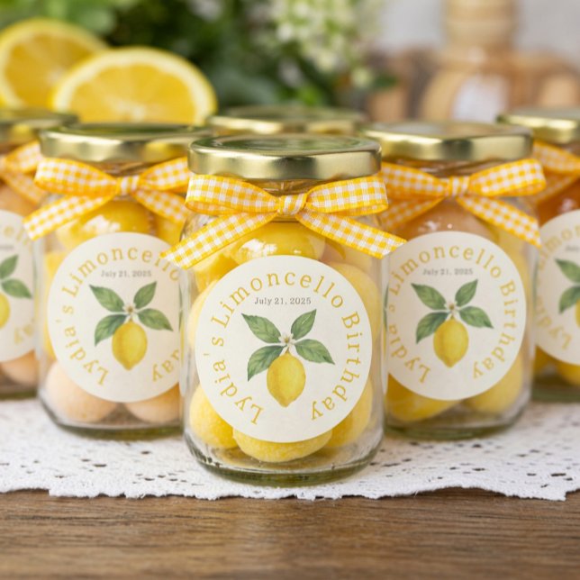 Adesivo Custom Birthday Watercolor Lemon Classic  (Criador carregado)