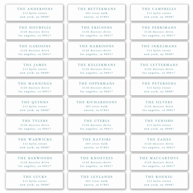 Adesivo Custom Blue Individual Editable Address Stickers (Frente)