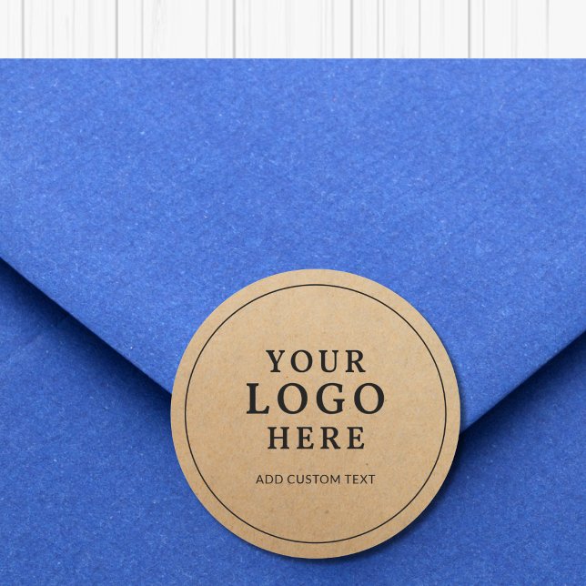 Adesivo Custom Business Logo On Kraft Paper Style Branded (Criador carregado)