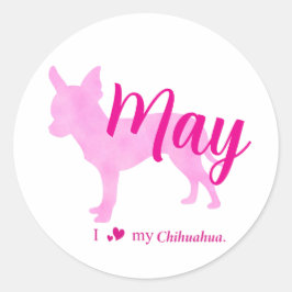 Adesivo Custom Chihuahua pastel pink silhouette sticker