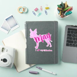 Adesivo Custom Chihuahua Sticker – Pastel Pink Silhouette