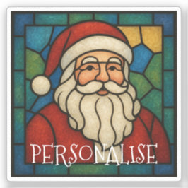 Adesivo Custom Christmas Santa Art Deco Stained Glass