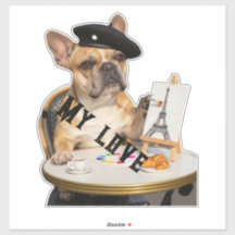 Custom-Cut Vinyl Sticker French bulldog
