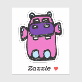 Adesivo Custom-Cut Vinyl Sticker - Henrietta Hippo