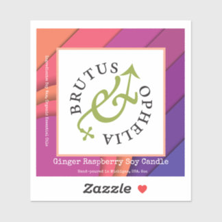 Adesivo Custom-Cut Vinyl Sticker Product Label Watercolor