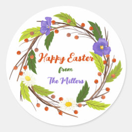 Adesivo Custom Easter Wreath Sticker with Family Name