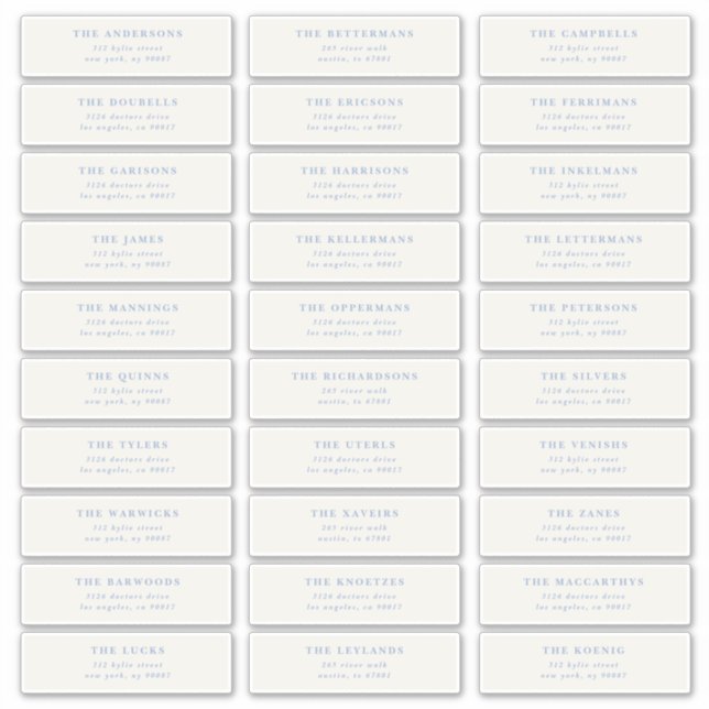 Adesivo Custom Editable Individual Wedding Guest Address (Frente)