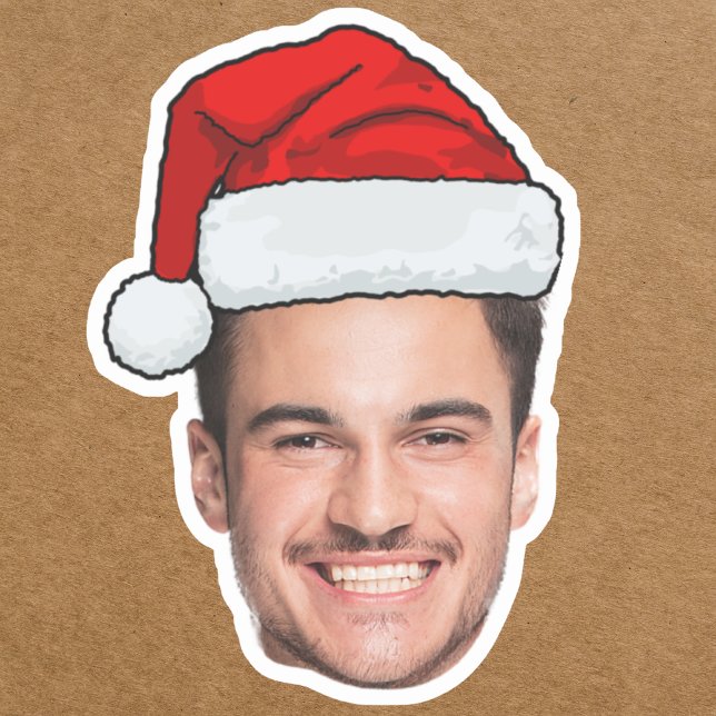 Adesivo Custom Face Photo Santa Hat Christmas (Criador carregado)