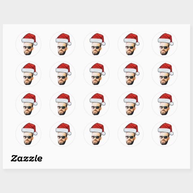 Adesivo Custom Face Stickers, Photo Santa Hat Christmas (Folha)