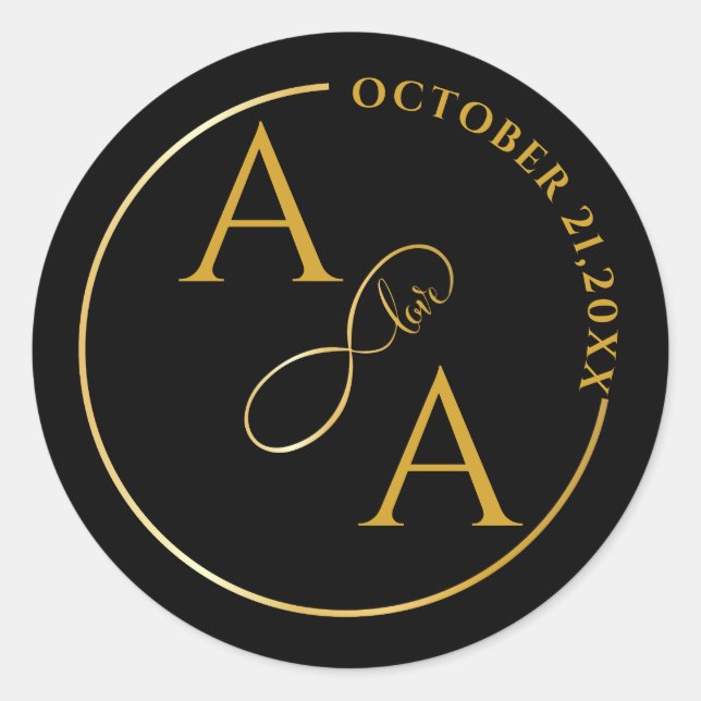Adesivo Custom gold Sticker for wedding infinity love (Frente)