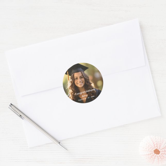 Adesivo Custom Graduation Photo Stickers - Class of 2026 (Envelope)