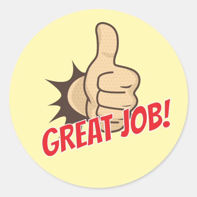 Adesivo Custom “Great Job!” Teacher Reward Stickers (Frente)