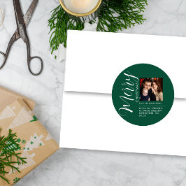 Adesivo Custom Holiday Return Address Label Add Your PHOTO