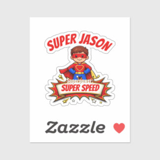 Adesivo Custom Kids Superhero NameCustom-Cut Vinyl Sticker
