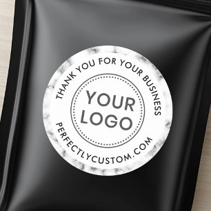 Adesivo Custom logo marble border business thank you