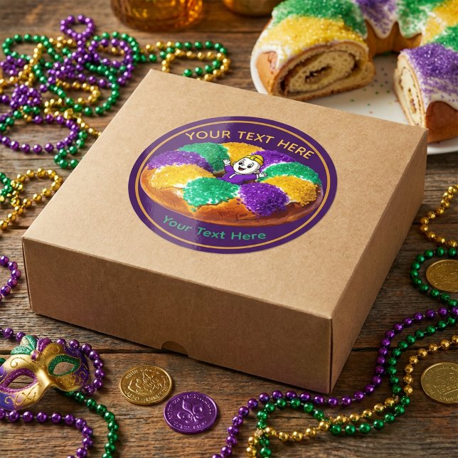 Adesivo Custom Mardi Gras King Cake & Baby (Criador carregado)