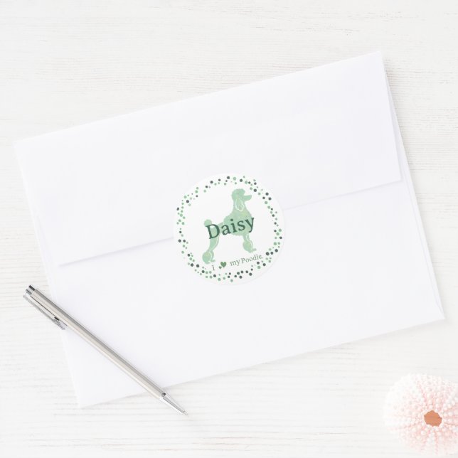 Adesivo Custom mint poodle sticker - Personalized Gift  (Envelope)