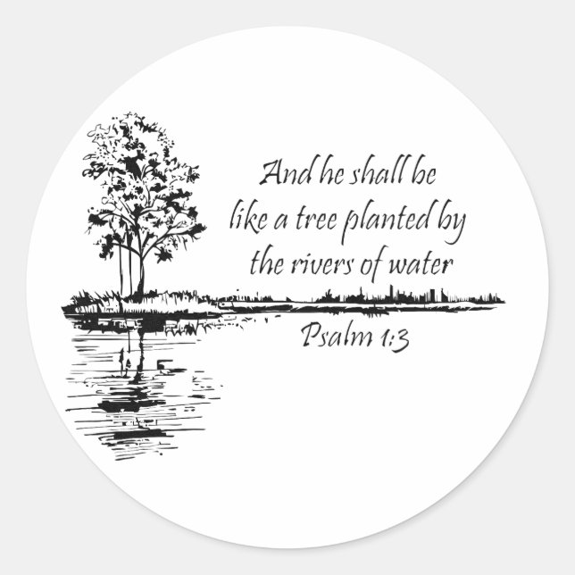 Adesivo Custom Name Encouraging Scripture Psalm 1:3  (Frente)