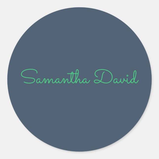 Adesivo Custom Name Sticker – Mint Green & Dark Gray (Frente)